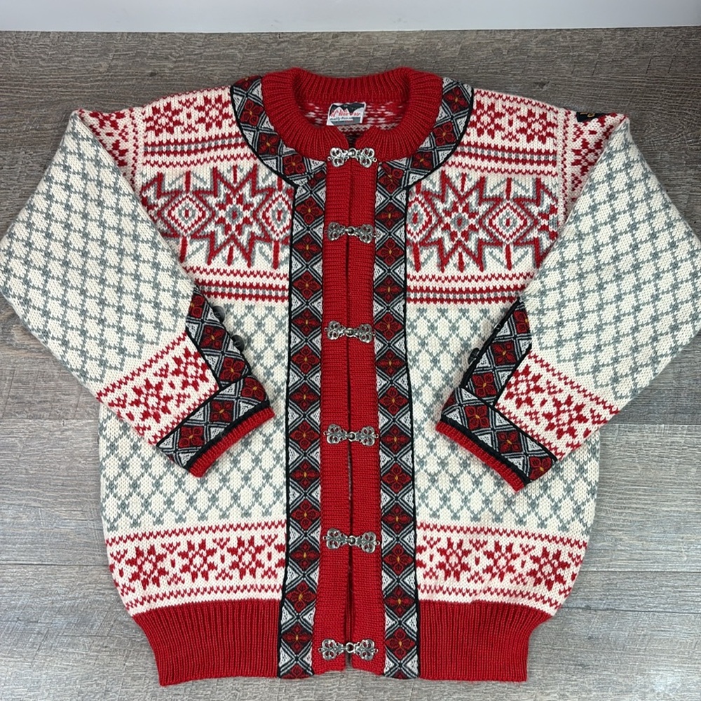 Dale Of Norway CASPER Vintage Norwegian Wool Cardigan Sweater Size Medium - Picture 1 of 10